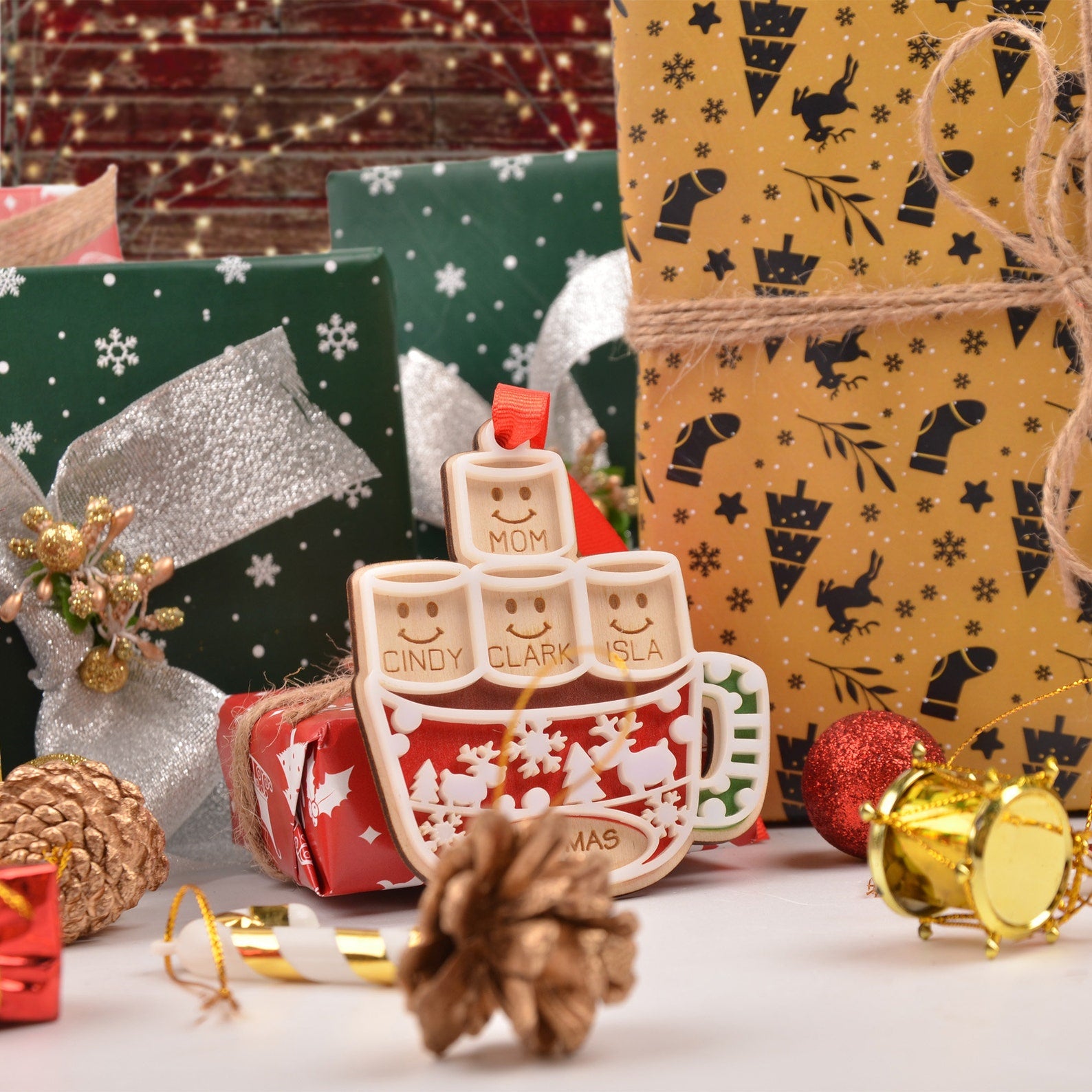 Personalized Marshmallows Christmas Ornament