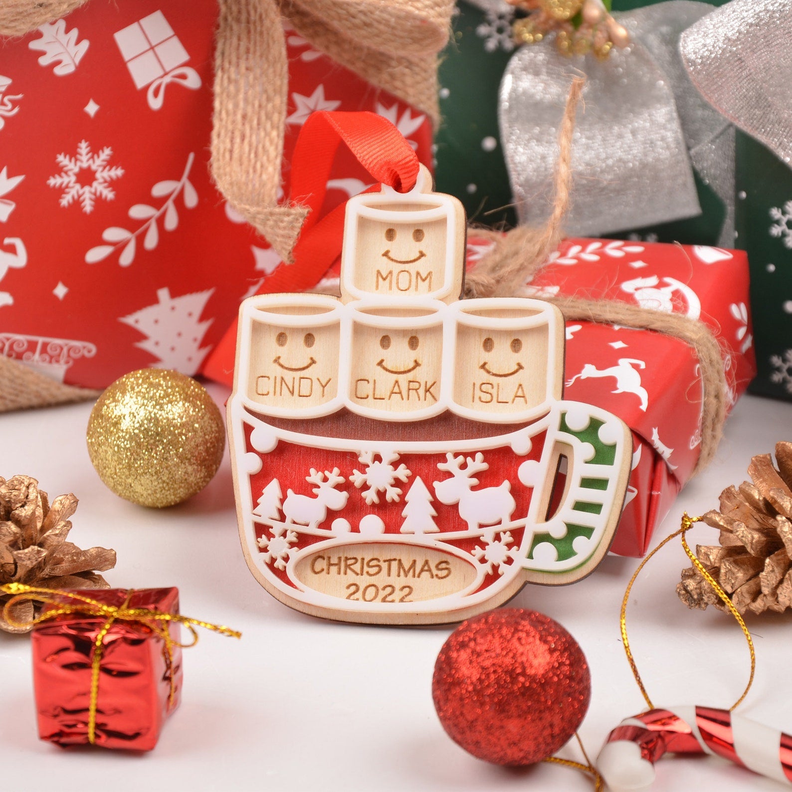 Personalized Marshmallows Christmas Ornament