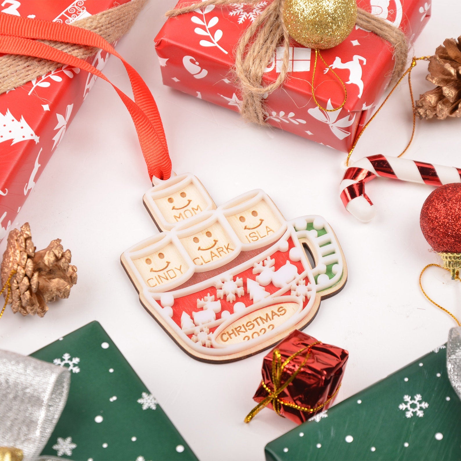 Personalized Marshmallows Christmas Ornament