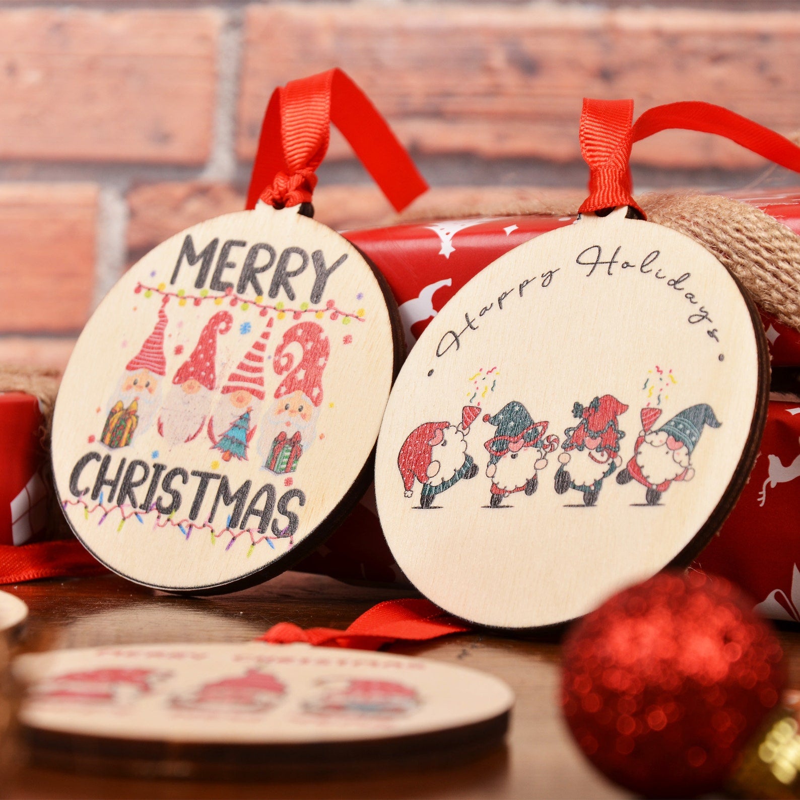 Gnome Christmas Ornaments 4 pieces