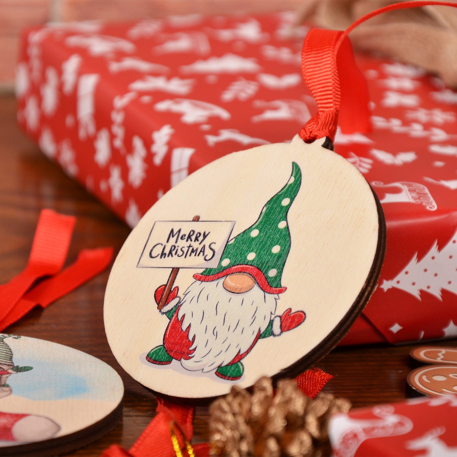 Gnome Christmas Ornaments 4 pieces