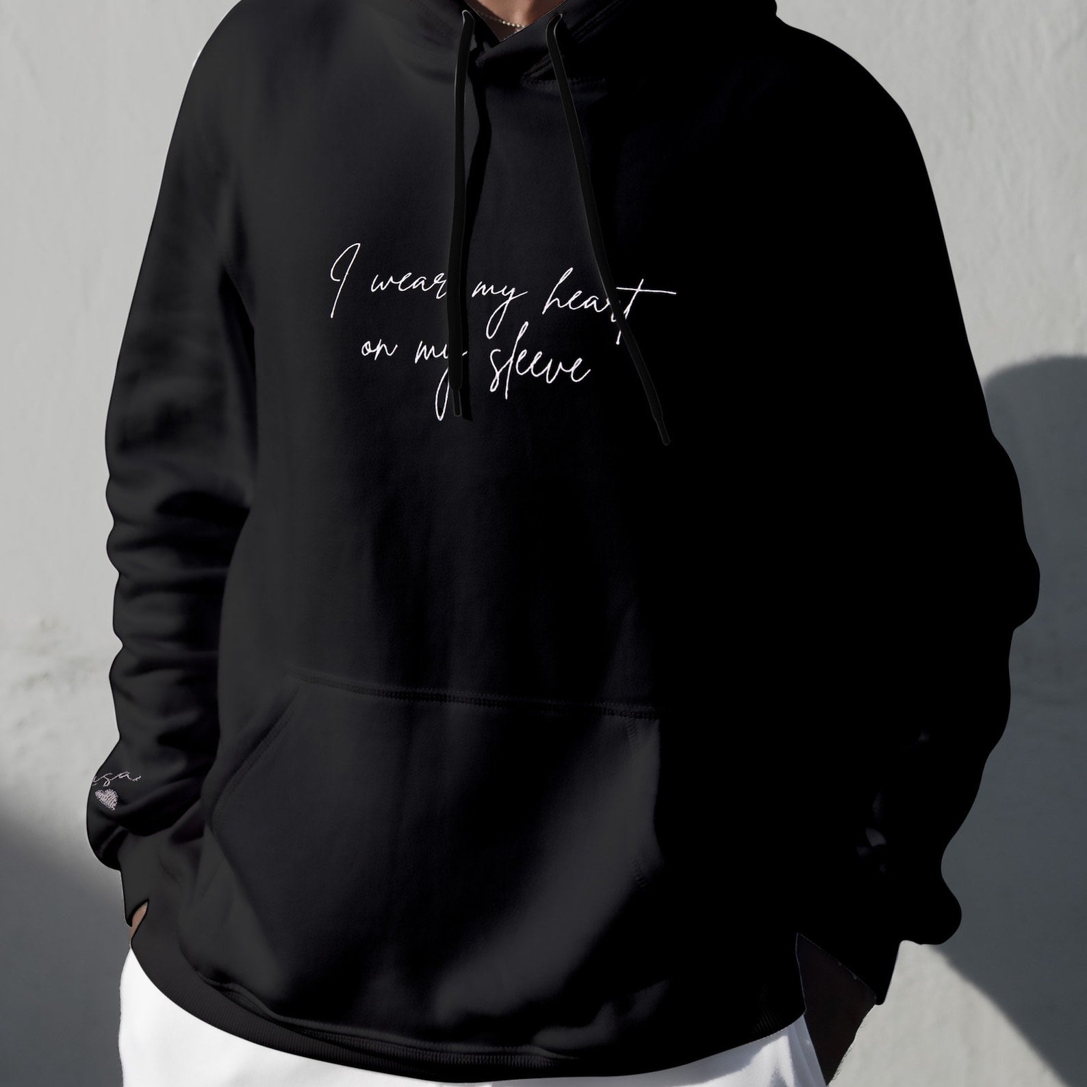 Personalized Embroidered I Wear My Heart On My Sleeve Sweatshirt with Kids Names on Sleeve