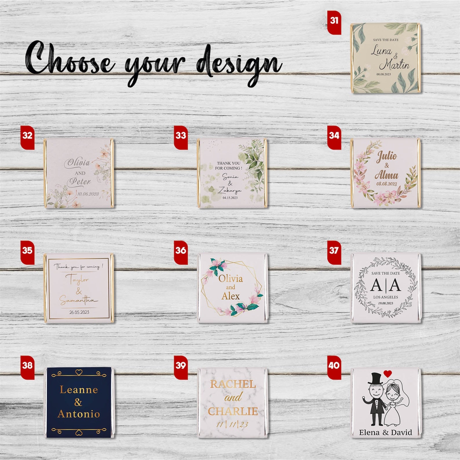 Personalized Wedding Chocolate