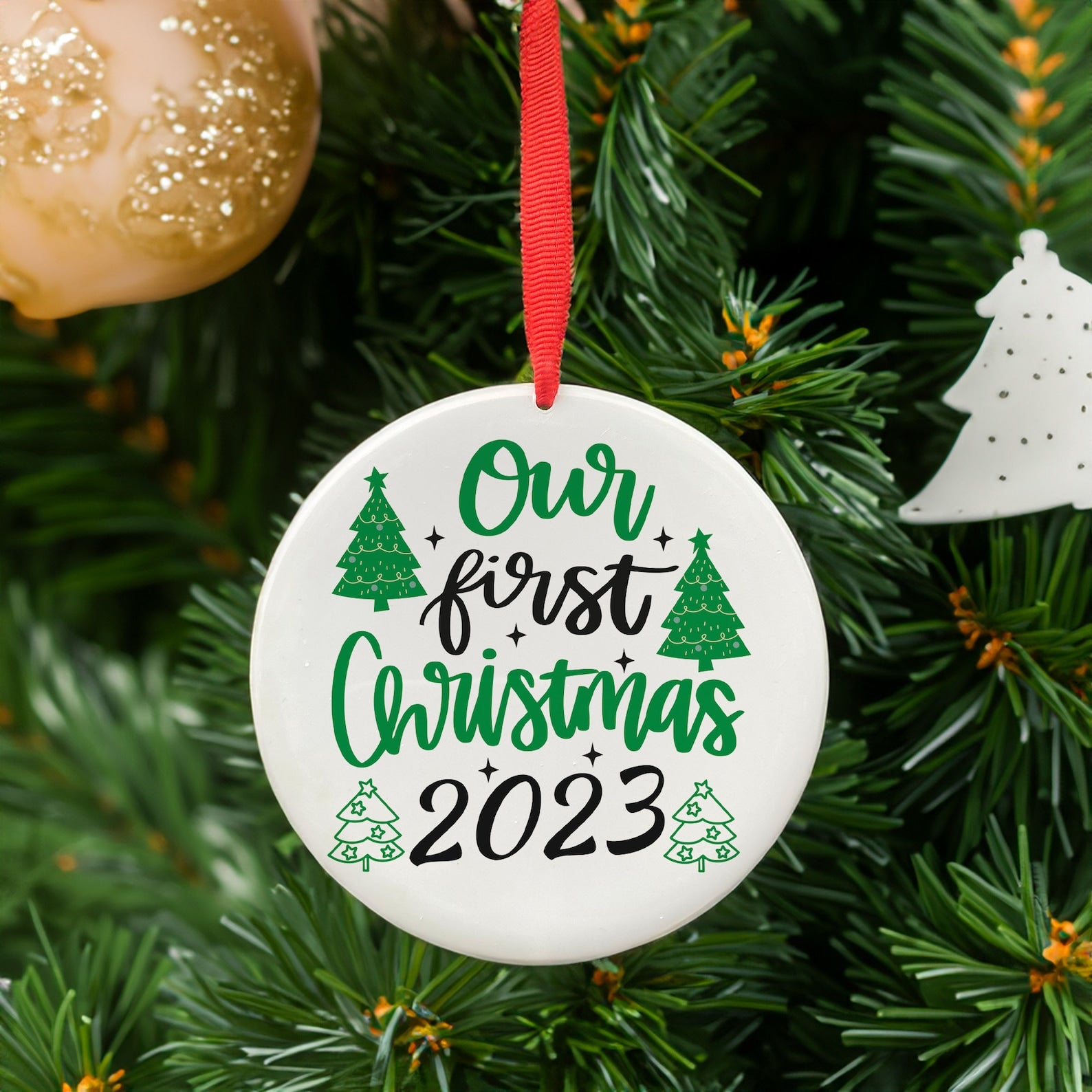 Our First Christmas Ceramic Ornament | Set of 4
